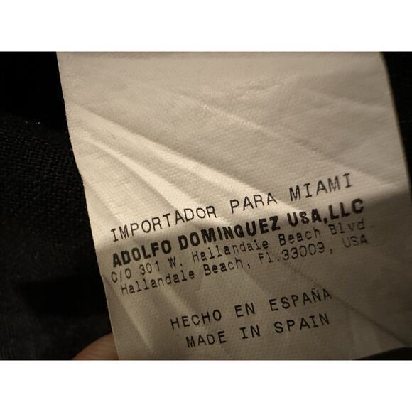 Adolfo Dominguez Jacket Women's S 38 Black Linen Blend Zip Silver Hardware Spain - Picture 10 of 11